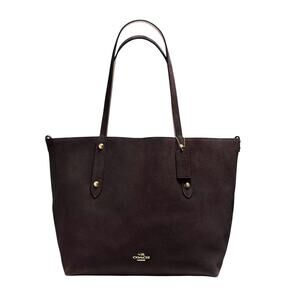Coach Reversible Brown Suede & Black Leather Market Tote NWT with Wallet